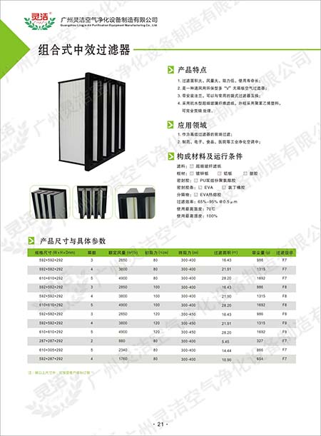 组合式中效V型91短视频免费观看/大风量/W型/V型91短视频免费观看优点